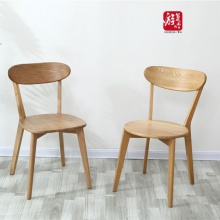 游复吟新品 餐椅家用 北欧靠背椅实木可定白橡木交叉椅圆面方面软包面餐椅咖啡椅 胡桃色方面 坐高460 背高800 坐宽440 坐深370